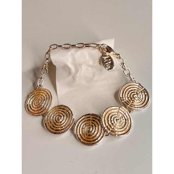 VINTAGE MCM FEDRA Gold Spiral Link Chain Bracelet - Picture 1 of 5